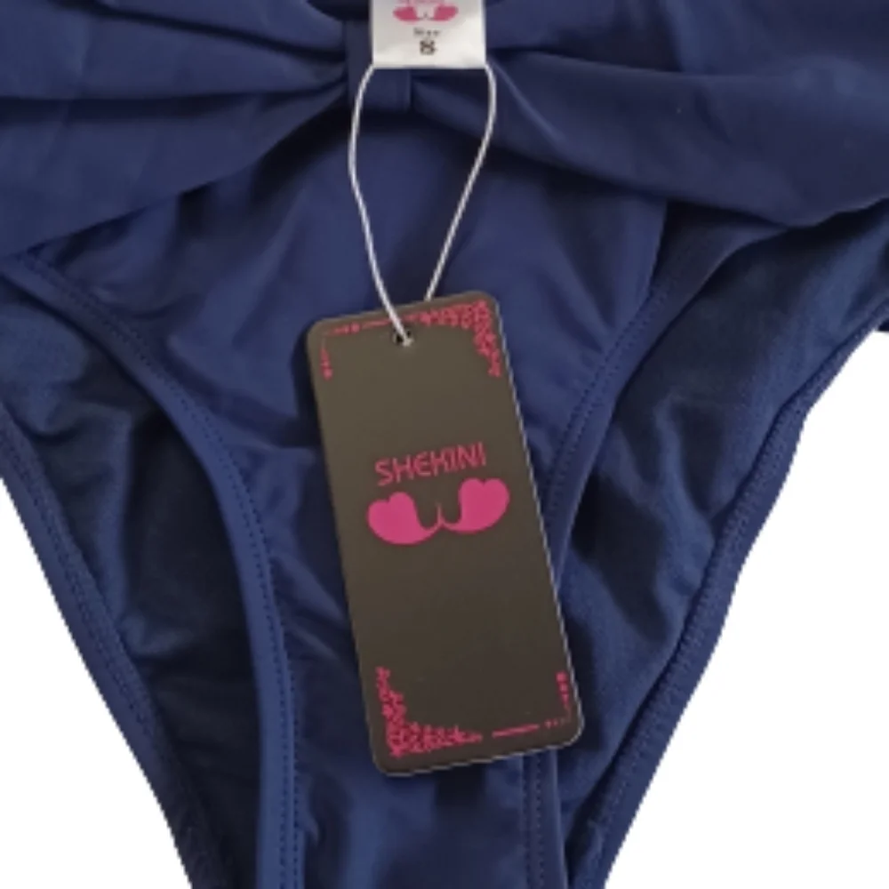 SHEKINI Bikini Bottoms Swimsuit Navy Blue Shekini NWT Swimwear Pool Beach NWT
